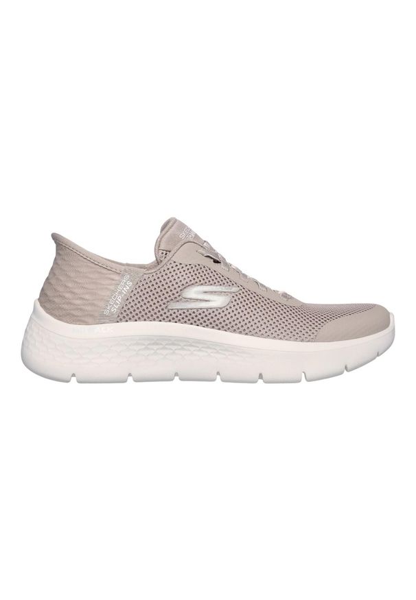 skechers - Damskie GO WALK FLEX GRAND ENTRY Slip-On Taupe. Zapięcie: bez zapięcia. Kolor: beżowy. Materiał: materiał