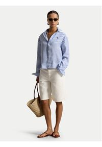 Polo Ralph Lauren Koszula 211935130503 Niebieski jasny Relaxed Fit. Typ kołnierza: polo. Kolor: niebieski. Materiał: len #5
