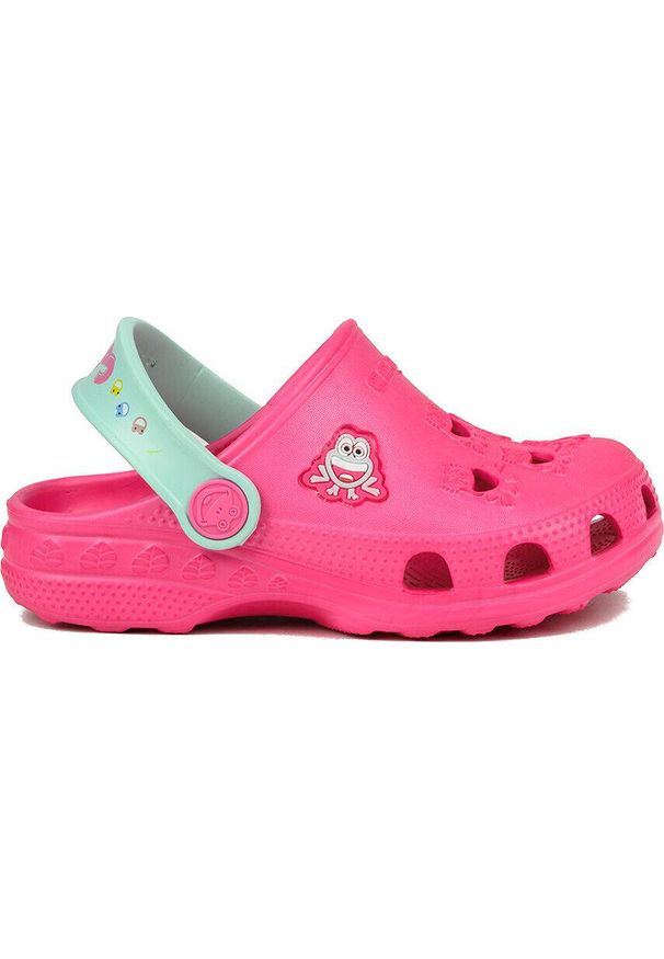 Klapki basenowe chłopięce Coqui Little Frog. Kolor: różowy. Styl: sportowy