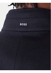 BOSS Płaszcz wełniany H-Hyde 50551078 Granatowy Slim Fit. Kolor: niebieski. Materiał: wełna