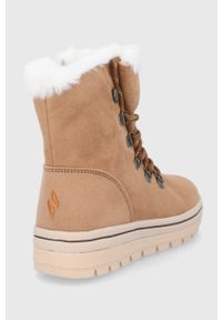 skechers - Skechers Śniegowce dziecięce kolor brązowy. Nosek buta: okrągły. Zapięcie: sznurówki. Kolor: brązowy. Szerokość cholewki: normalna