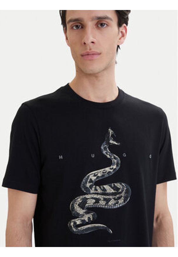 Hugo - HUGO T-Shirt Discorb 50557672 Czarny Regular Fit. Kolor: czarny. Materiał: bawełna
