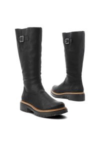 Czarne Kozaki Rieker Ocieplane Buty Damskie. Okazja: na co dzień. Zapięcie: klamry. Kolor: czarny. Materiał: materiał, syntetyk. Sezon: zima, jesień. Styl: klasyczny, casual, elegancki #8