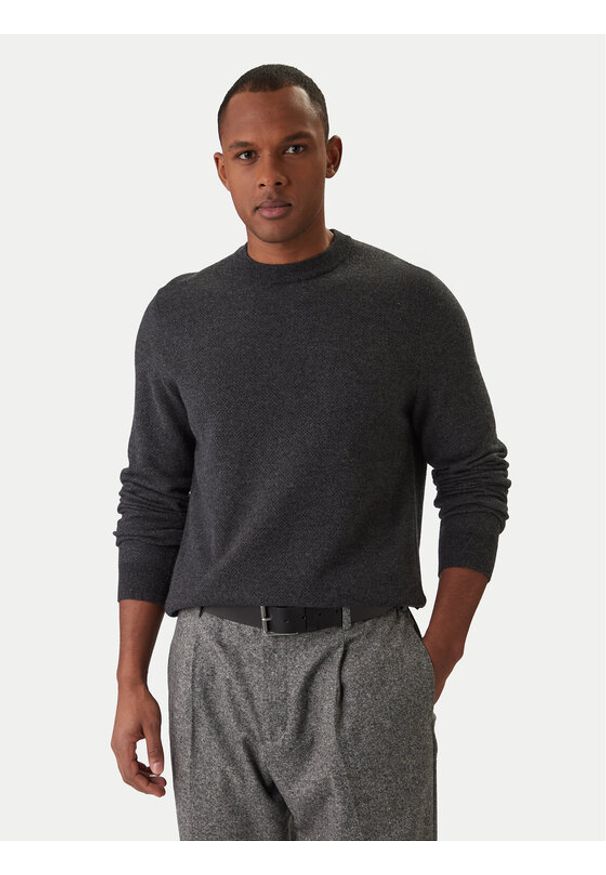 BOSS Sweter H-Hestro 50549986 Czarny Regular Fit. Kolor: czarny. Materiał: wełna