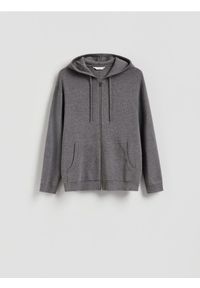 Reserved - Sweter z kapturem - szary. Typ kołnierza: kaptur. Kolor: szary. Materiał: wiskoza, dzianina #1