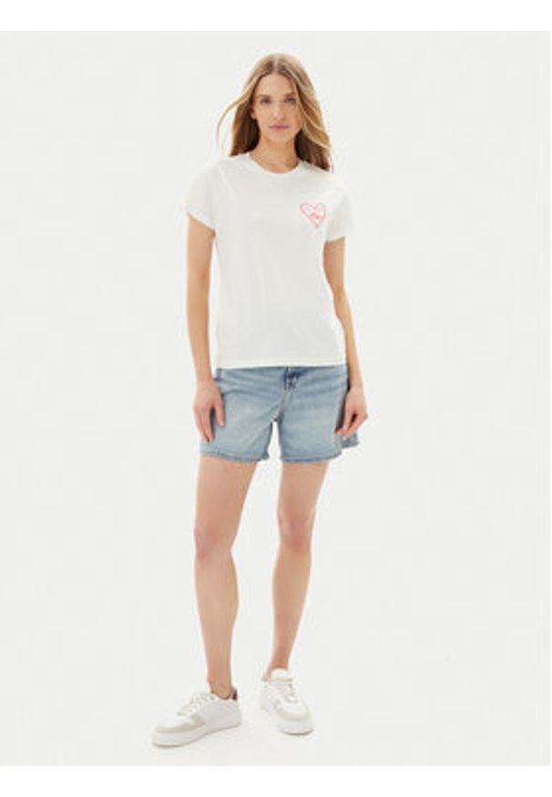 Lee T-Shirt Small Logo 112363635 Biały Regular Fit. Kolor: biały. Materiał: bawełna