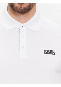 Karl Lagerfeld - KARL LAGERFELD Polo 745403 541233 Biały Regular Fit. Typ kołnierza: polo. Kolor: biały. Materiał: bawełna