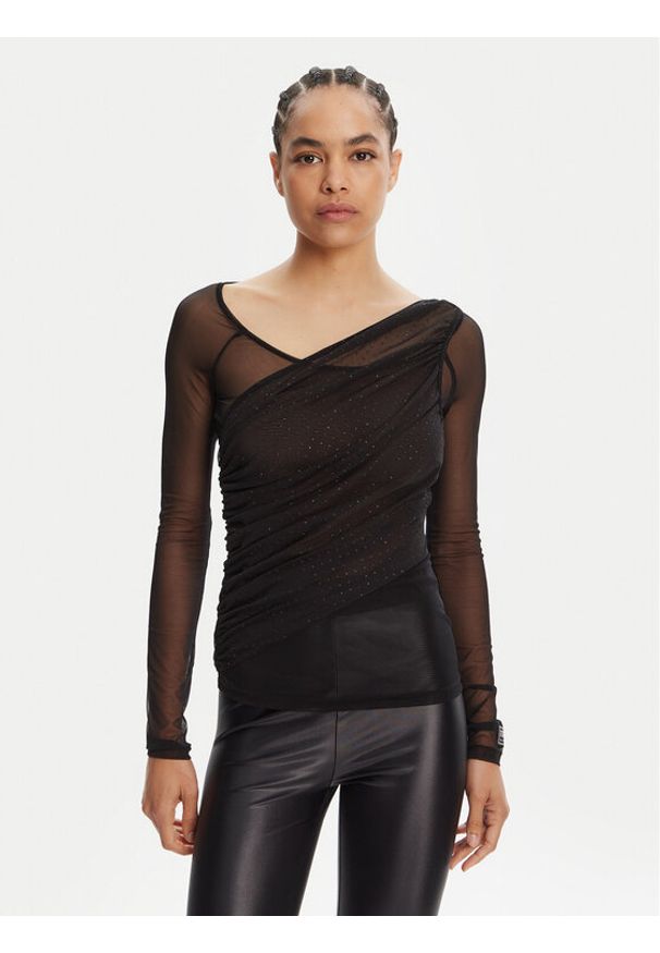 Versace Jeans Couture Bluzka 78HAH600 Czarny Slim Fit. Kolor: czarny. Materiał: syntetyk