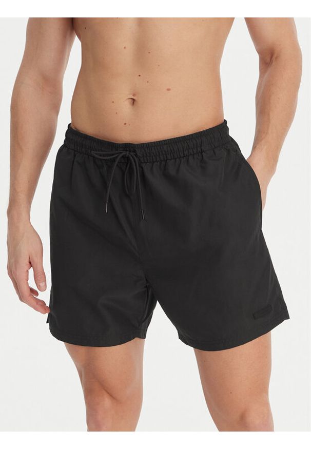 Calvin Klein Swimwear Szorty kąpielowe LV00N61027 Czarny Regular Fit. Kolor: czarny. Materiał: bawełna