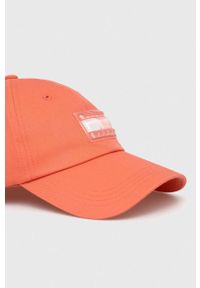 Tommy Jeans czapka z daszkiem bawełniana kolor pomarańczowy wzorzysta. Kolor: pomarańczowy. Materiał: bawełna #5