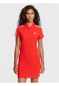 Adidas - adidas Sukienka codzienna adicolor Classics HM2163 Czerwony Slim Fit. Okazja: na co dzień. Kolor: czerwony. Materiał: bawełna. Typ sukienki: proste. Styl: casual