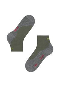 Krótkie skarpety Falke TK5 Wander. Kolor: zielony. Materiał: wełna. Sport: turystyka piesza #1