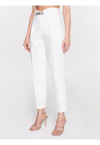 Pinko Spodnie materiałowe Ariel 100225 A0G7 Biały Slim Fit. Kolor: biały. Materiał: materiał, bawełna