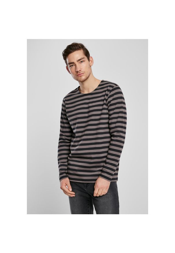 Koszulka z długim rękawem Urban Classics regular stripe (grandes tailles). Kolor: szary, wielokolorowy, czarny. Długość rękawa: długi rękaw. Długość: długie. Styl: elegancki