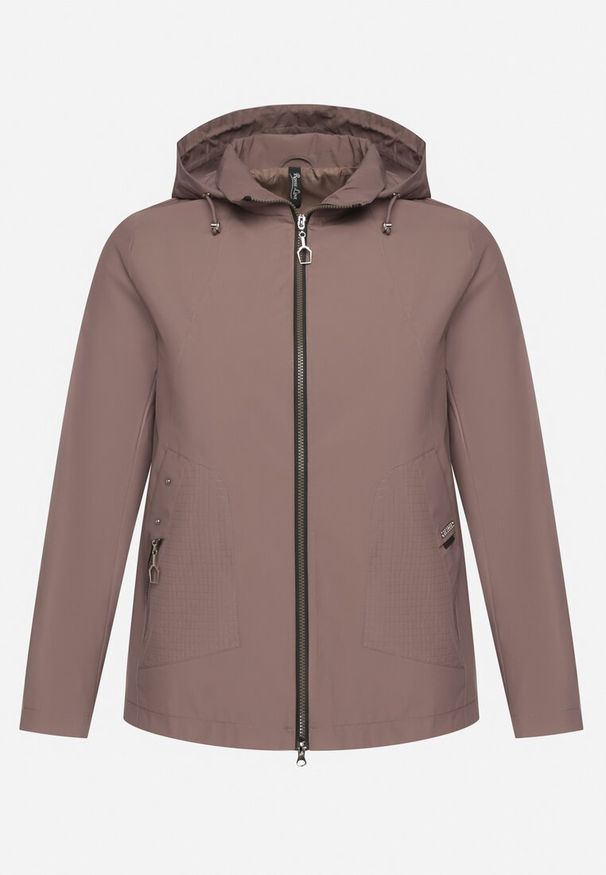 Born2be - Jasnobrązowa Kurtka o Prostym Kroju z Odpinanym Kapturem Nusanelis. Okazja: na co dzień. Kolekcja: plus size. Kolor: brązowy. Materiał: jeans. Styl: sportowy, elegancki, klasyczny, casual