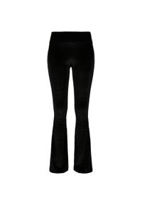 Urban Classics - Legginsy Damskie Velvet Z Wysoką Talią Bootcut. Kolor: czarny. Sport: turystyka piesza