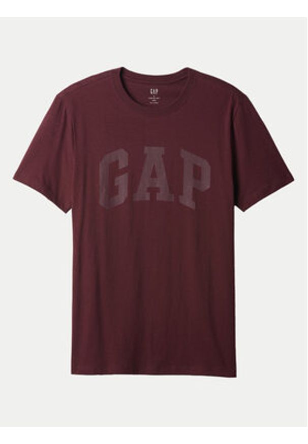 GAP - Gap T-Shirt 856659-17 Bordowy Regular Fit. Kolor: czerwony. Materiał: bawełna