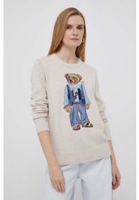 Polo Ralph Lauren sweter bawełniany kolor beżowy lekki. Typ kołnierza: polo. Kolor: beżowy. Materiał: bawełna. Długość rękawa: długi rękaw. Długość: długie. Styl: klasyczny #7