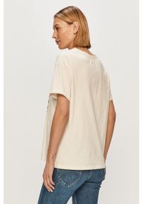 Mos Mosh - T-shirt. Kolor: beżowy. Materiał: bawełna. Wzór: nadruk #3