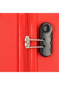 Wittchen - Średnia walizka z ABS-u tłoczona. Kolor: czerwony. Materiał: guma. Wzór: geometria. Styl: klasyczny #9