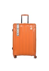SWISSBAGS - Walizka na kółkach SwissBags Tourist pomarańczowa - duża 110 l. Kolor: pomarańczowy. Materiał: materiał. Wzór: napisy. Styl: elegancki, klasyczny #1