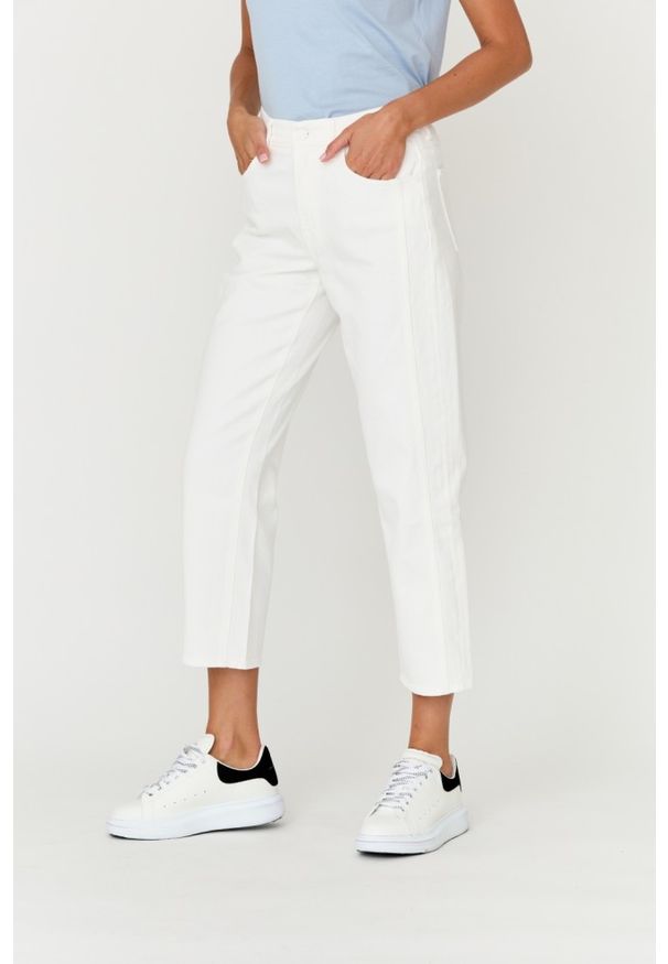 7 FOR ALL MANKIND Białe jeansy damskie THE MODERN STRAIGHT Milk, Rozmiar 27. Kolor: biały