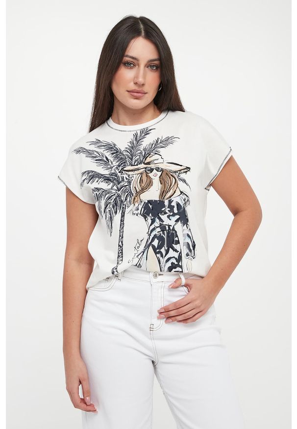 Sportalm - T-shirt damsk iz nadrukiem SPORTALM. Wzór: nadruk