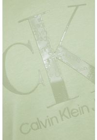Calvin Klein Jeans t-shirt bawełniany J20J218264.PPYY kolor zielony. Kolor: zielony. Materiał: bawełna. Długość rękawa: krótki rękaw. Długość: krótkie. Wzór: nadruk #5