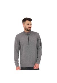 Bluza męska wełniana z krótkim ekspresem Brubeck OUTDOOR MERINO. Kolor: szary. Materiał: wełna, poliester, elastan, poliamid. Długość: krótkie. Styl: sportowy. Sport: outdoor
