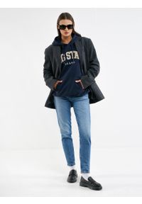 Big-Star - Bluza damska z kapturem granatowa Rubialsa 403. Typ kołnierza: kaptur. Kolor: niebieski. Materiał: dzianina, materiał, skóra. Wzór: aplikacja. Sezon: jesień, zima. Styl: klasyczny #2