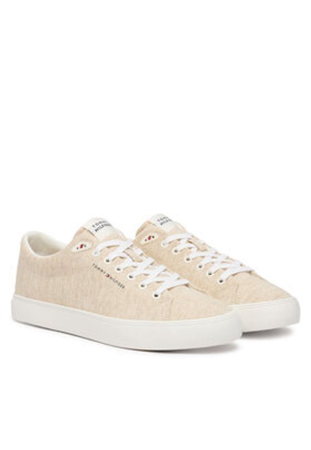 TOMMY HILFIGER - Tommy Hilfiger Sneakersy Th Hi Vulc Core Low Chambray FM0FM05818 Beżowy. Kolor: beżowy. Materiał: materiał