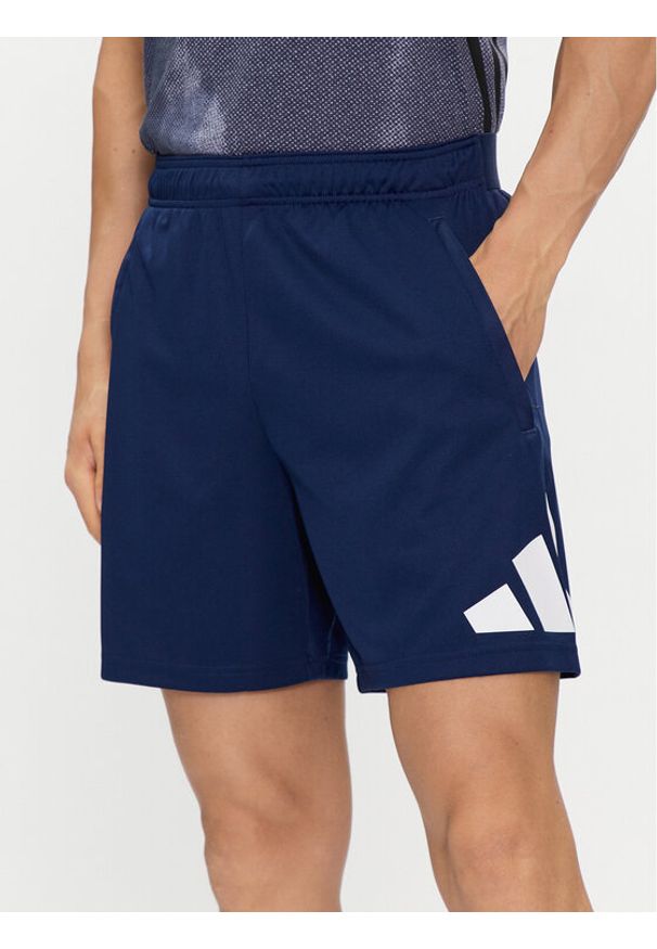 Adidas - adidas Szorty sportowe Train Essentials Logo Training Shorts IB8124 Niebieski Regular Fit. Kolor: niebieski. Materiał: syntetyk. Styl: sportowy