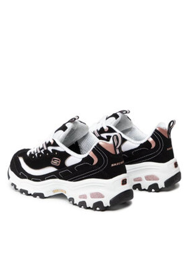 skechers - Skechers Sneakersy Devoted Fan 13154/BKRG Czarny. Kolor: czarny. Materiał: skóra