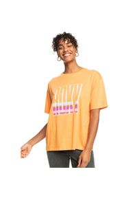 Koszulka turystyczna damska Roxy Sand Under The Sky. Kolor: pomarańczowy. Materiał: bawełna. Wzór: nadruk. Sport: fitness #1