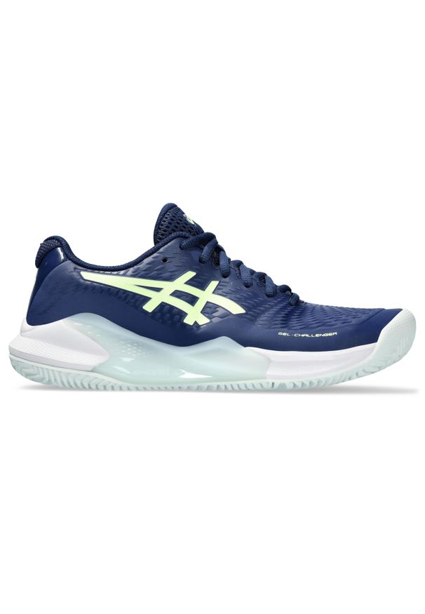 Damskie buty do tenisa Asics Gel-Challenger 14 Clay. Kolor: żółty, niebieski, wielokolorowy. Materiał: materiał, syntetyk. Sport: tenis