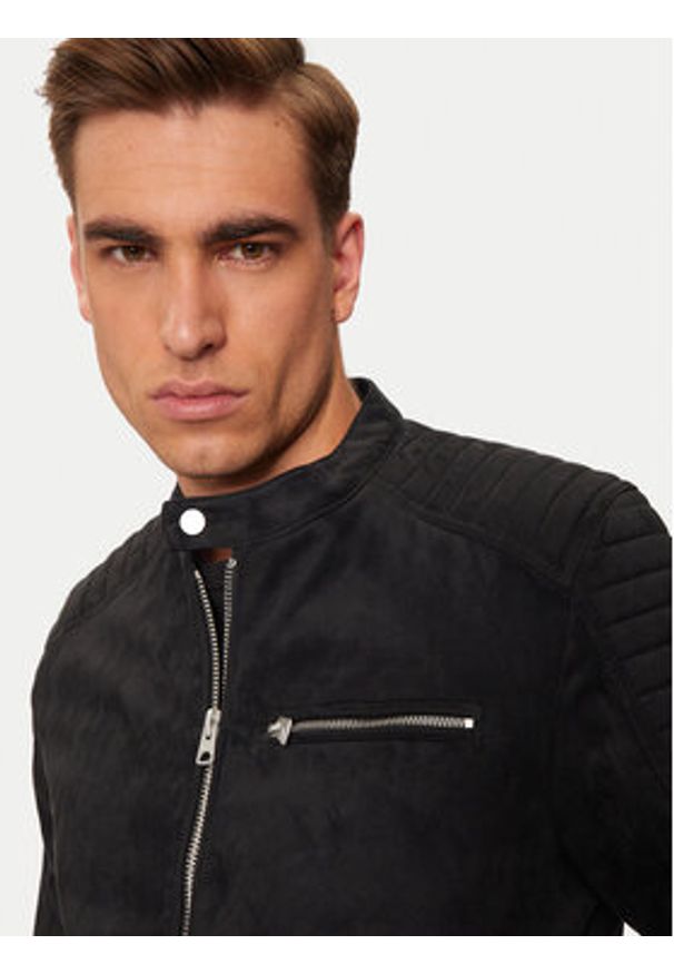 Only & Sons Kurtka z imitacji skóry Gus 22029650 Czarny Regular Fit. Kolor: czarny. Materiał: skóra