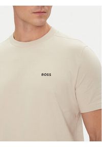 BOSS T-Shirt 50506373 Beżowy Regular Fit. Kolor: beżowy. Materiał: bawełna #5