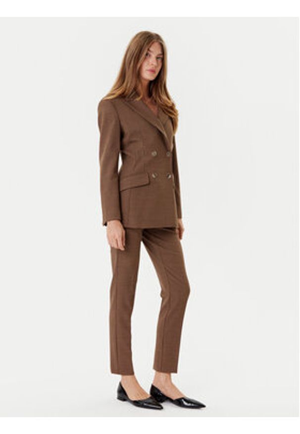 Marella Chinosy Opaco 2523136101 Brązowy Slim Fit. Kolor: brązowy. Materiał: syntetyk