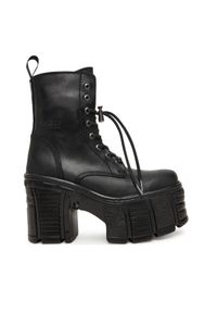 Botki NEW ROCK. Kolor: czarny. Styl: rockowy