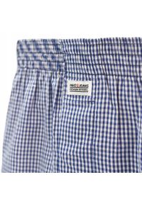 Męskie Bokserki Bawełniane - Pako Jeans - Drobna, Niebieska Kratka. Kolor: niebieski. Materiał: bawełna. Wzór: kratka #2