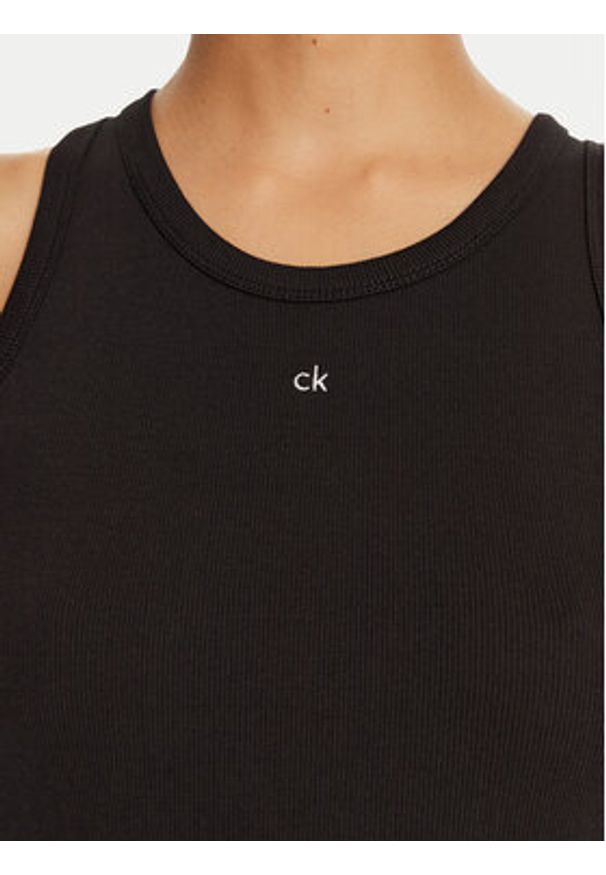 Calvin Klein Top Graphic K20K208065 Czarny Slim Fit. Kolor: czarny. Materiał: bawełna