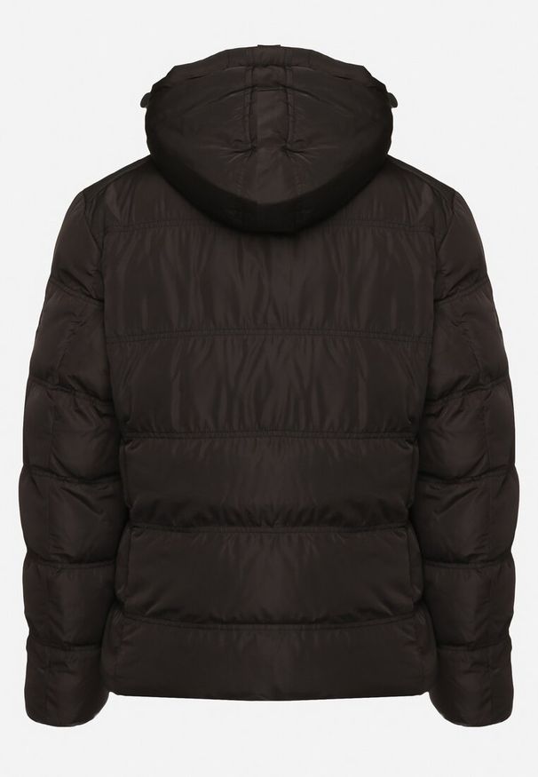 Born2be - Czarna Pikowana Kurtka z Odpinanym Kapturem i Kieszonką na Rękawie Vamiena. Okazja: na co dzień. Kolor: czarny. Styl: klasyczny, elegancki, casual