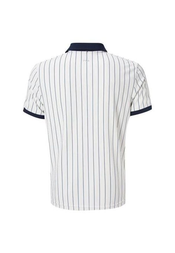 Koszulka treningowa męska Fila Stripes. Typ kołnierza: polo. Kolor: biały. Materiał: poliester