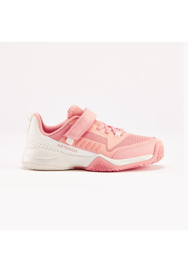 ARTENGO - Buty do tenisa dla dzieci Artengo TS500 Fast na rzepy. Zapięcie: rzepy. Kolor: biały, różowy, wielokolorowy. Materiał: materiał, kauczuk. Szerokość cholewki: szeroka. Sport: tenis