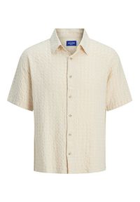 Jack & Jones - Jack&Jones Koszula Dobby 12277184 Beżowy Relaxed Fit. Kolor: beżowy. Materiał: bawełna #7
