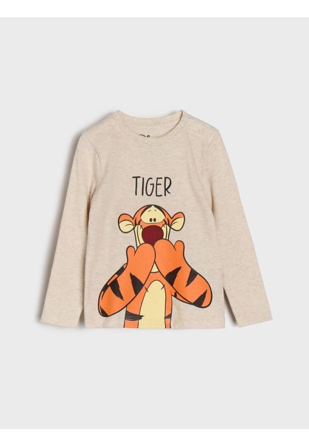 Sinsay - Koszulka z nadrukiem Winnie the Pooh - kremowy. Kolor: kremowy. Wzór: nadruk