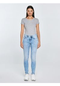 Big-Star - Jeansy damskie skinny marmurkowe jasnoniebieskie Adela 138. Kolor: niebieski. Styl: klasyczny, elegancki #4