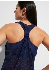 bonprix - Tankini z koronki (komplet 2-cz.). Kolor: niebieski. Materiał: materiał, koronka. Wzór: koronka #3