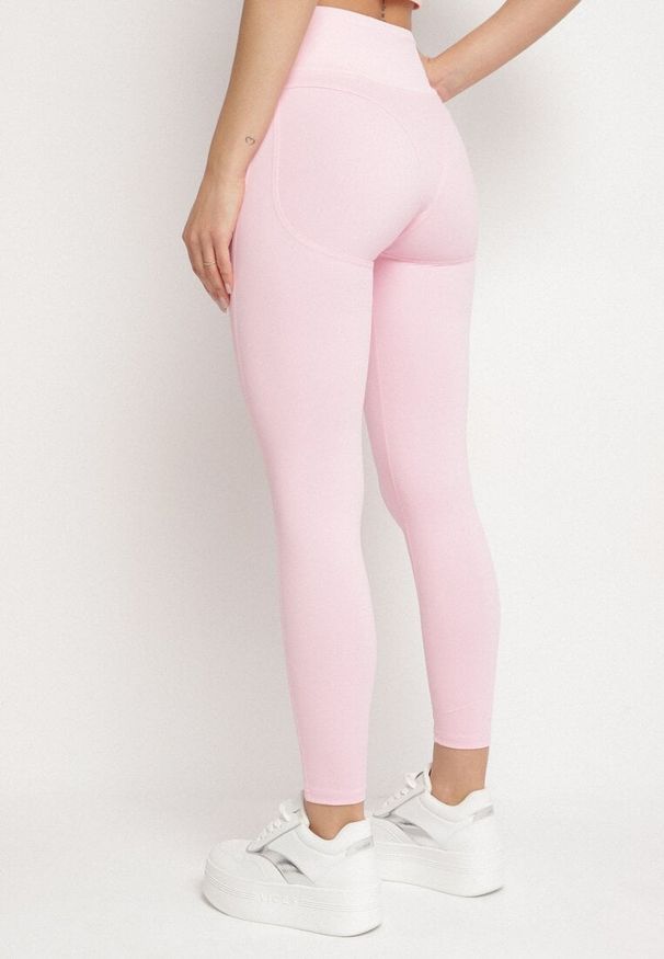 Born2be - Różowe Legginsy z Modelującymi Przeszyciami Selettia. Okazja: na co dzień, na spacer. Kolor: różowy. Styl: klasyczny, casual