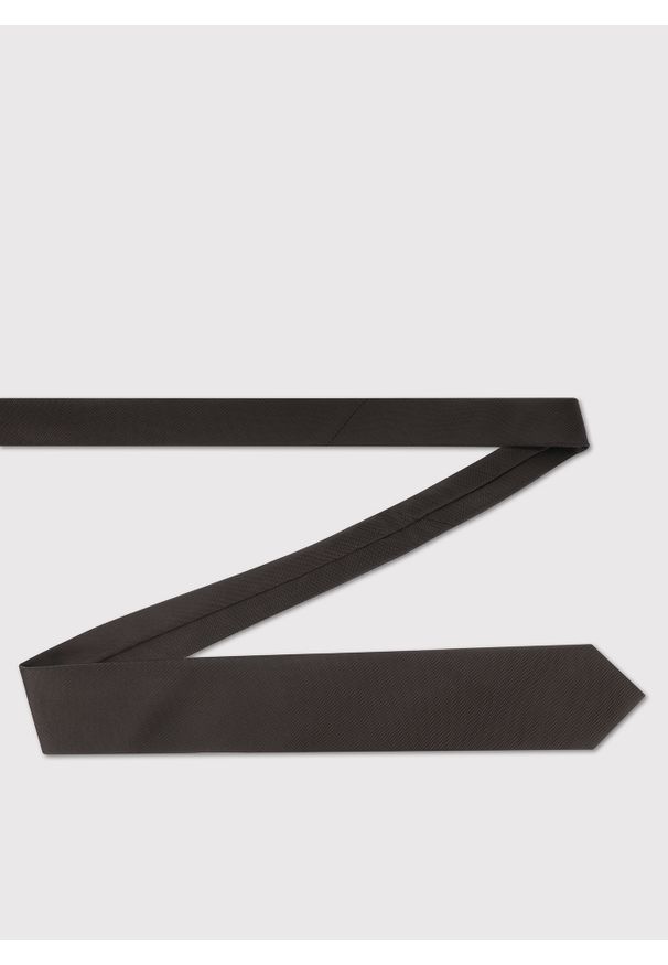 Pako Lorente - PAKO LORENTE - Ciemnobrązowy krawat męski. Kolor: brązowy. Materiał: poliester. Wzór: gładki